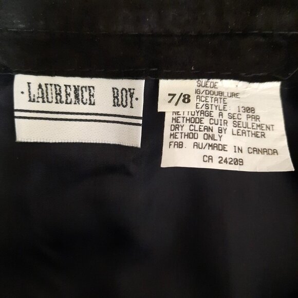 Vintage 90s Black Fringed Suede Mini Skirt Size S Western Rocker Grunge Indie - Picture 10 of 10